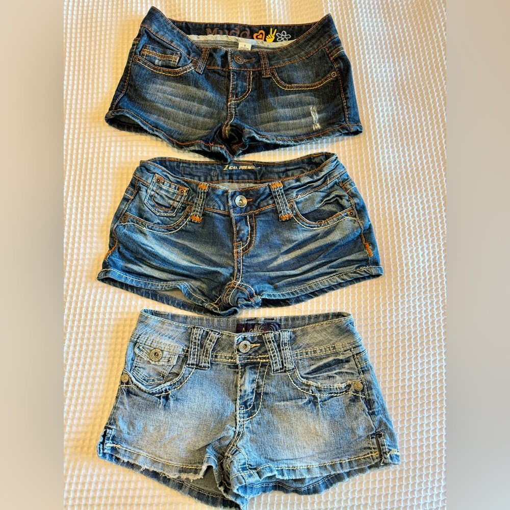 Mudd, Z Co. Premium, and Angels Denim Shorts Set Size 1
